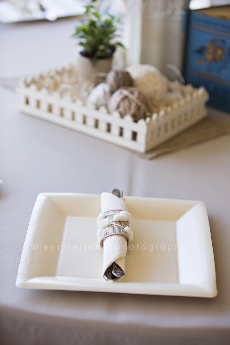 Vintage Lamb Baby Shower - centerpiece